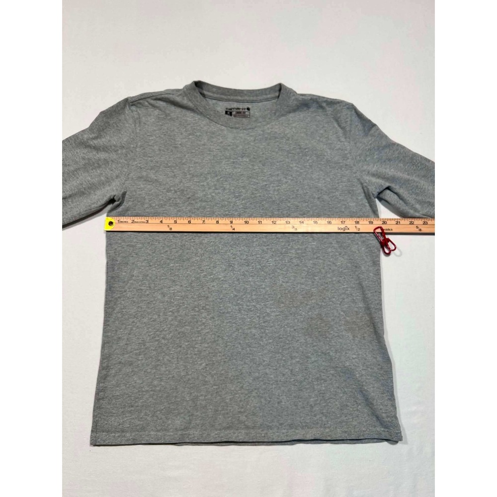 Carhartt Boys Gray Long Sleeve Graphic Logo T-Shirt Loose Fit Size M 8-10 - Picture 3 of 7